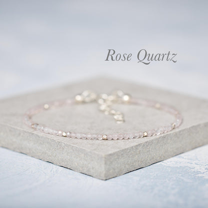 Rose Quartz Dainty Bracelet