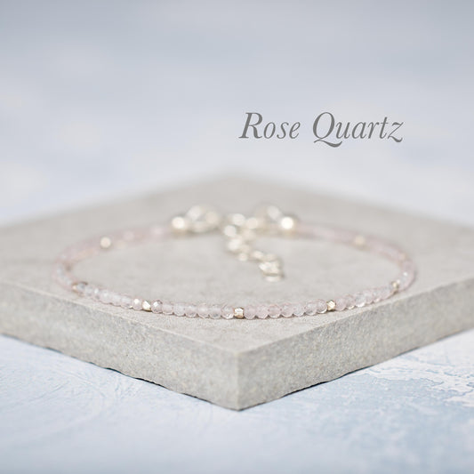 Rose Quartz Dainty Bracelet