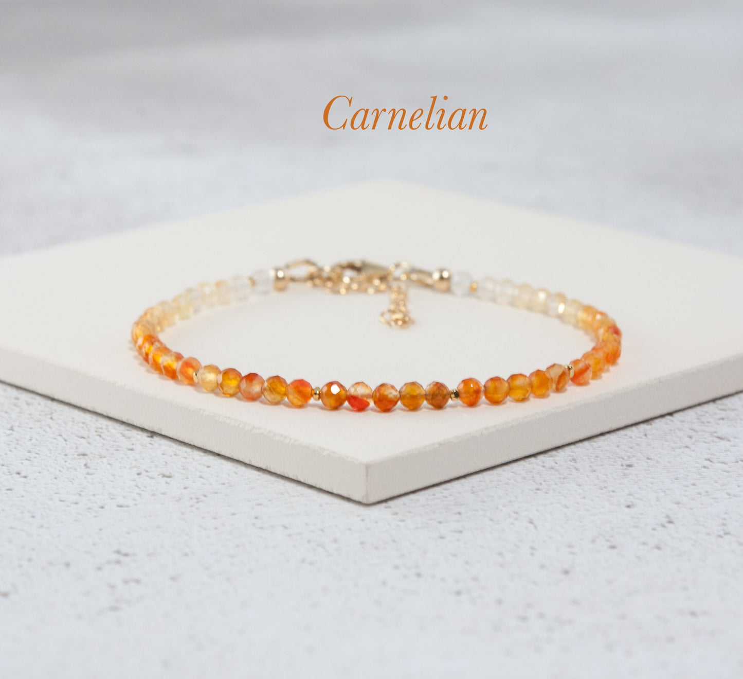Dainty Ombre / Shaded Carnelian Bracelet
