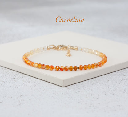 Dainty Ombre / Shaded Carnelian Bracelet