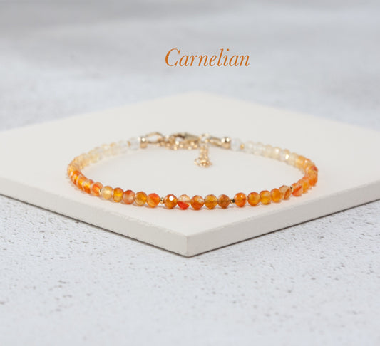 Dainty Ombre / Shaded Carnelian Bracelet