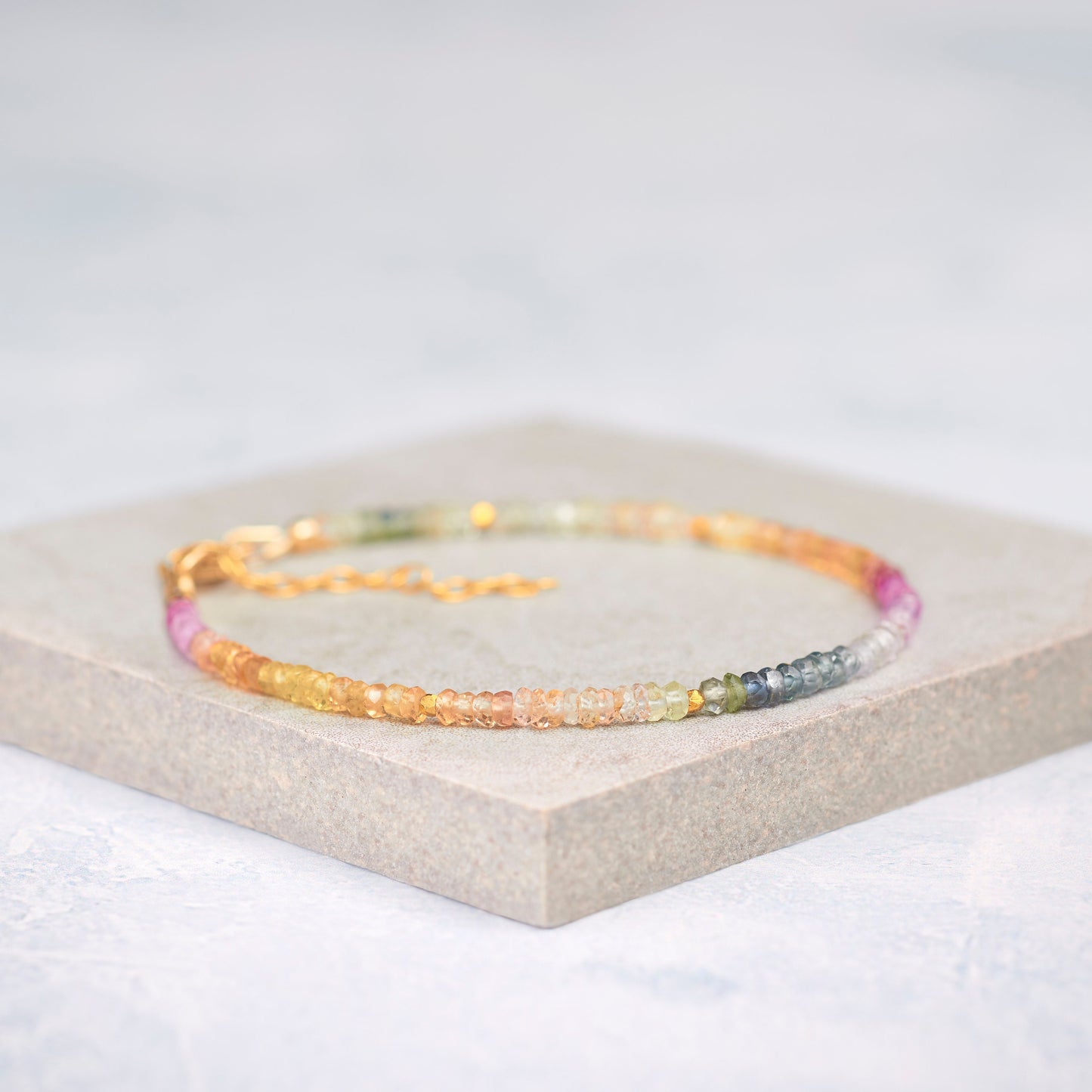 Dainty Multicolour Sapphire Gemstone Bracelet