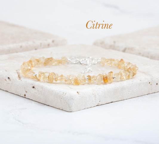 Raw Citrine Gemstone Bracelet