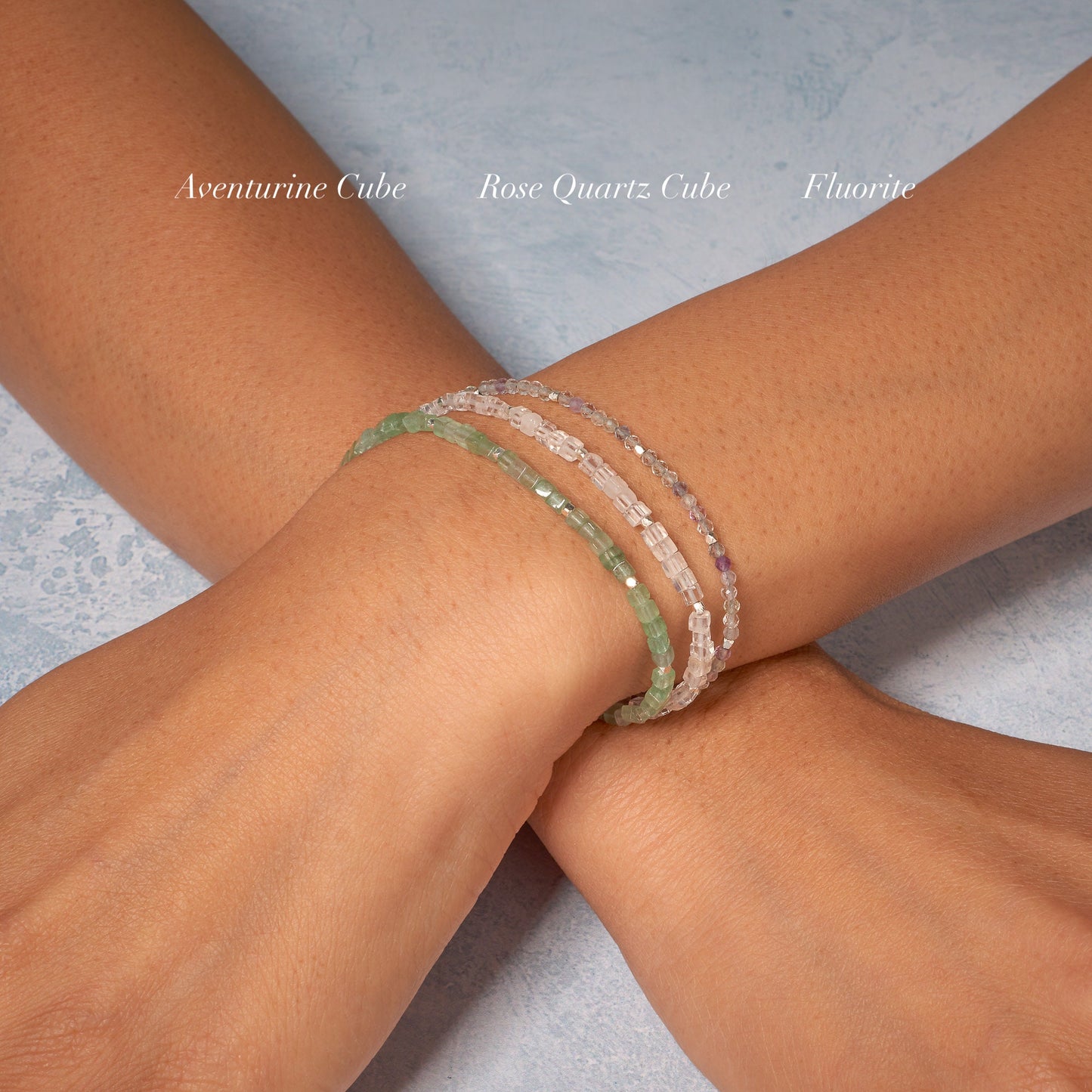 Dainty Green Aventurine Cube Bead Bracelet
