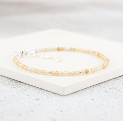 Dainty Citrine Gemstone Bracelet
