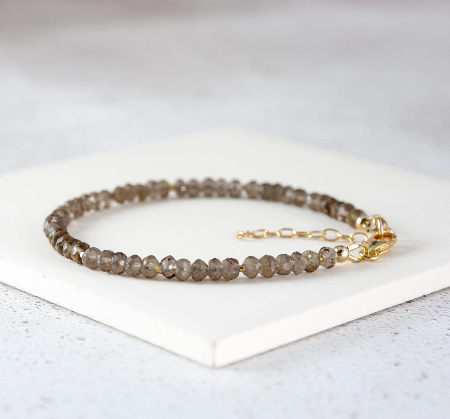 Dainty Smoky Quartz Gemstone Bracelet
