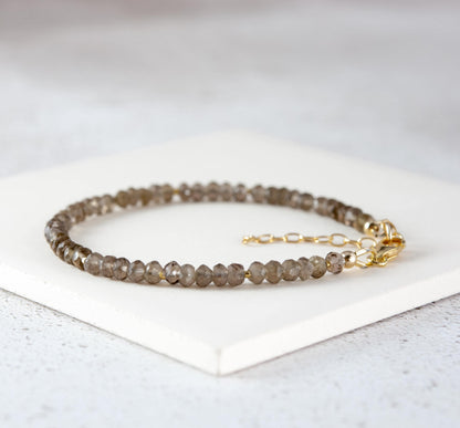 Dainty Smoky Quartz Gemstone Bracelet