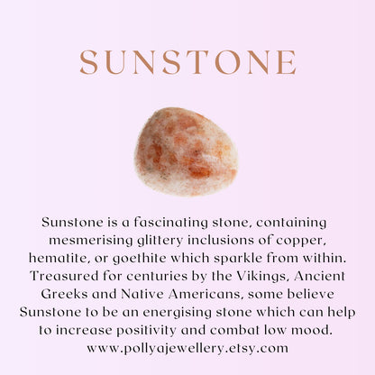 Dainty Sunstone Gemstone Bracelet (2mm)