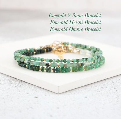 Dainty Ombre / Shaded Emerald Bracelet