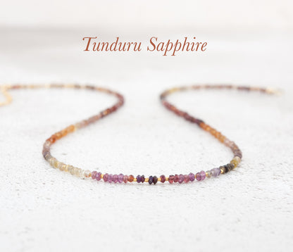 Dainty Tunduru Sapphire Gemstone Necklace