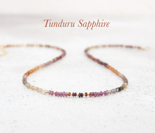 Dainty Tunduru Sapphire Gemstone Necklace