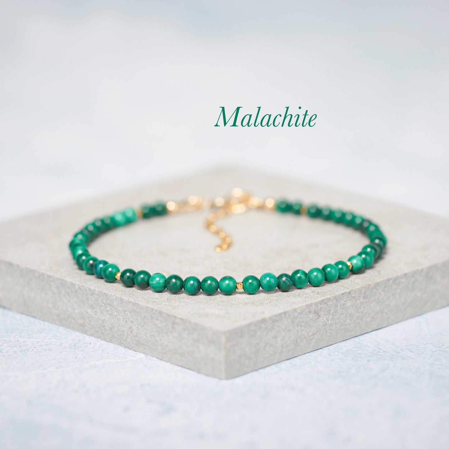 Dainty Malachite Gemstone Bracelet