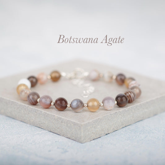 Botswana Agate Gemstone Bracelet