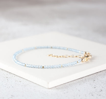 Dainty Sky Blue Topaz Gemstone Bracelet