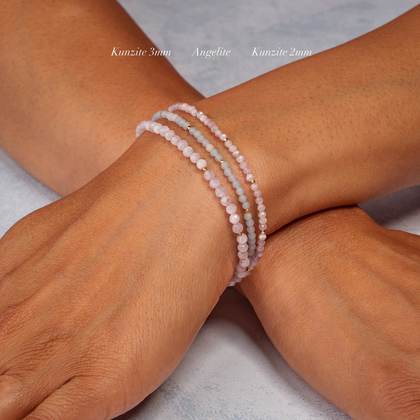 Dainty Kunzite Gemstone Bracelet (2mm)