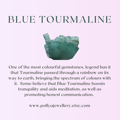 Dainty Blue Tourmaline Gemstone Bracelet