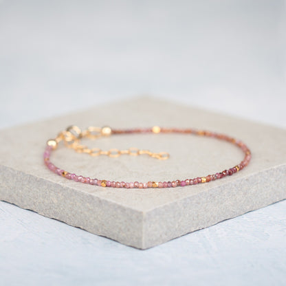 Dainty Ruby Gemstone Bracelet