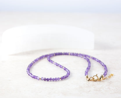 Dainty Amethyst Gemstone Necklace