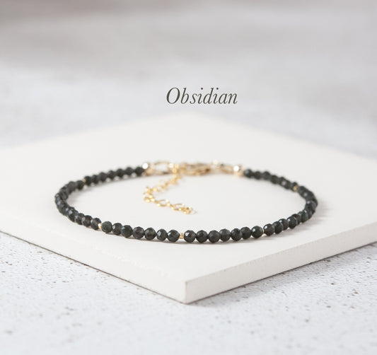 Dainty Obsidian Bracelet
