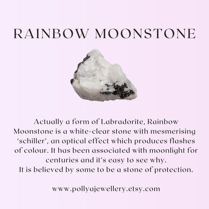 Dainty Rainbow Moonstone Necklace (AAA Grade)