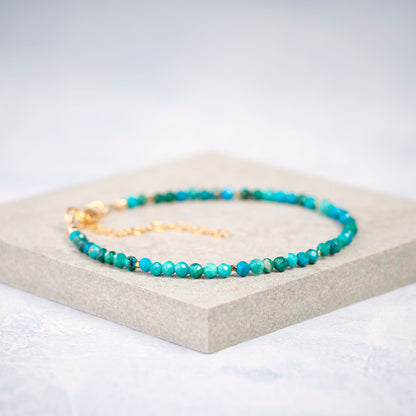 Dainty Chrysocolla Gemstone Bracelet