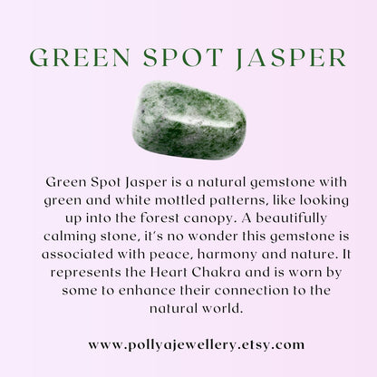 Green Spot Jasper Gemstone Bracelet