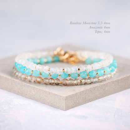 Rainbow Moonstone Gemstone Bracelet