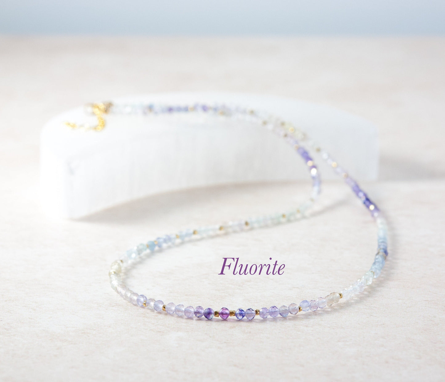 Dainty Fluorite Ombre / Shaded Necklace