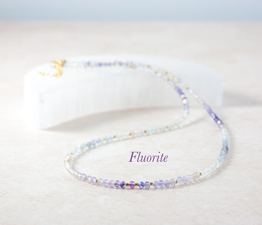 Dainty Fluorite Ombre / Shaded Necklace