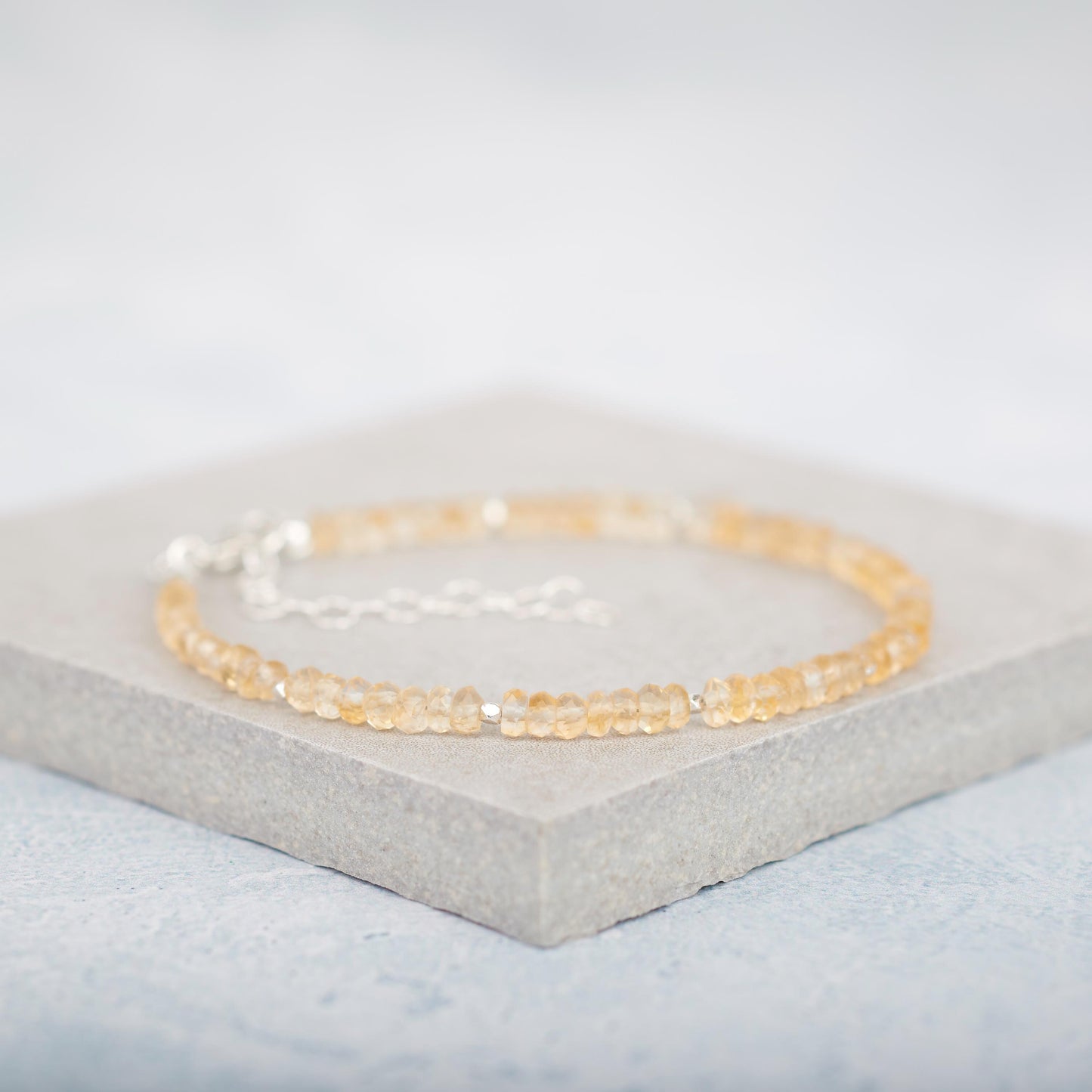 Dainty Citrine Gemstone Bracelet