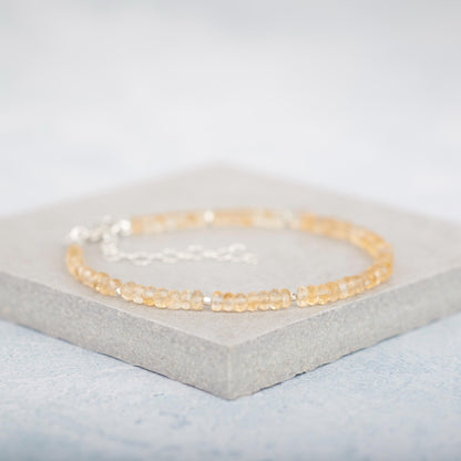 Dainty Citrine Gemstone Bracelet