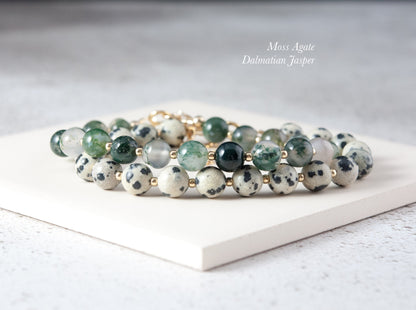 Moss Agate Gemstone Bracelet