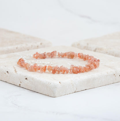 Raw Sunstone Gemstone Bracelet