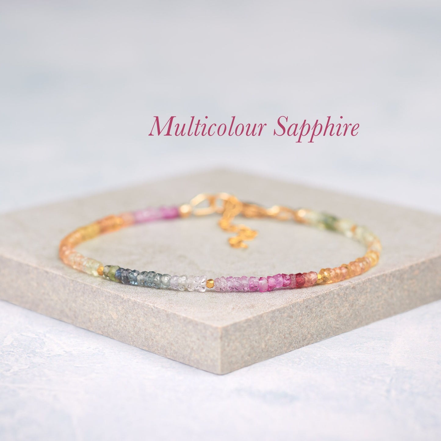 Dainty Multicolour Sapphire Gemstone Bracelet