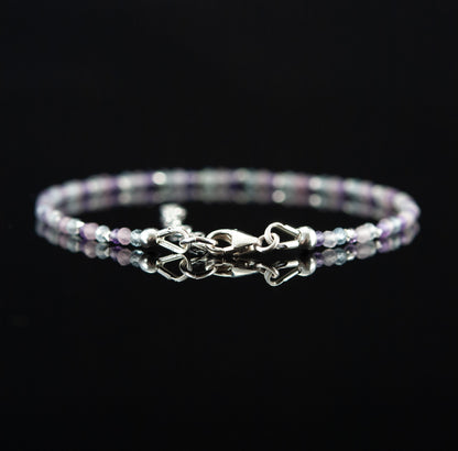 Amethyst, Aquamarine & Rose Quartz Dainty Gemstone Bracelet
