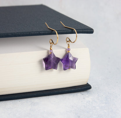 Amethyst Star Earrings