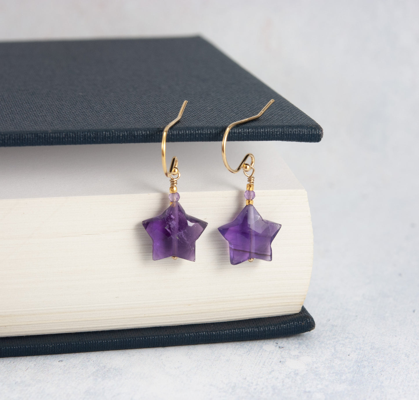 Amethyst Star Earrings