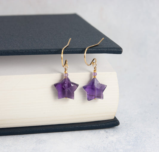 Amethyst Star Earrings