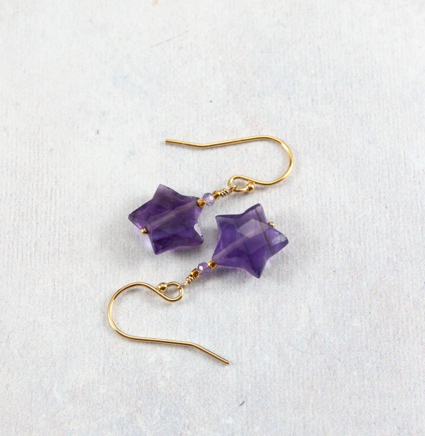 Amethyst Star Earrings