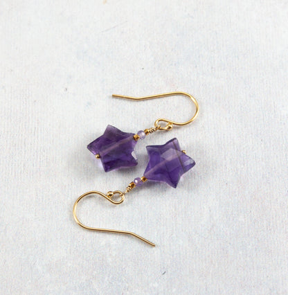 Amethyst Star Earrings