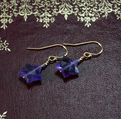 Amethyst Star Earrings