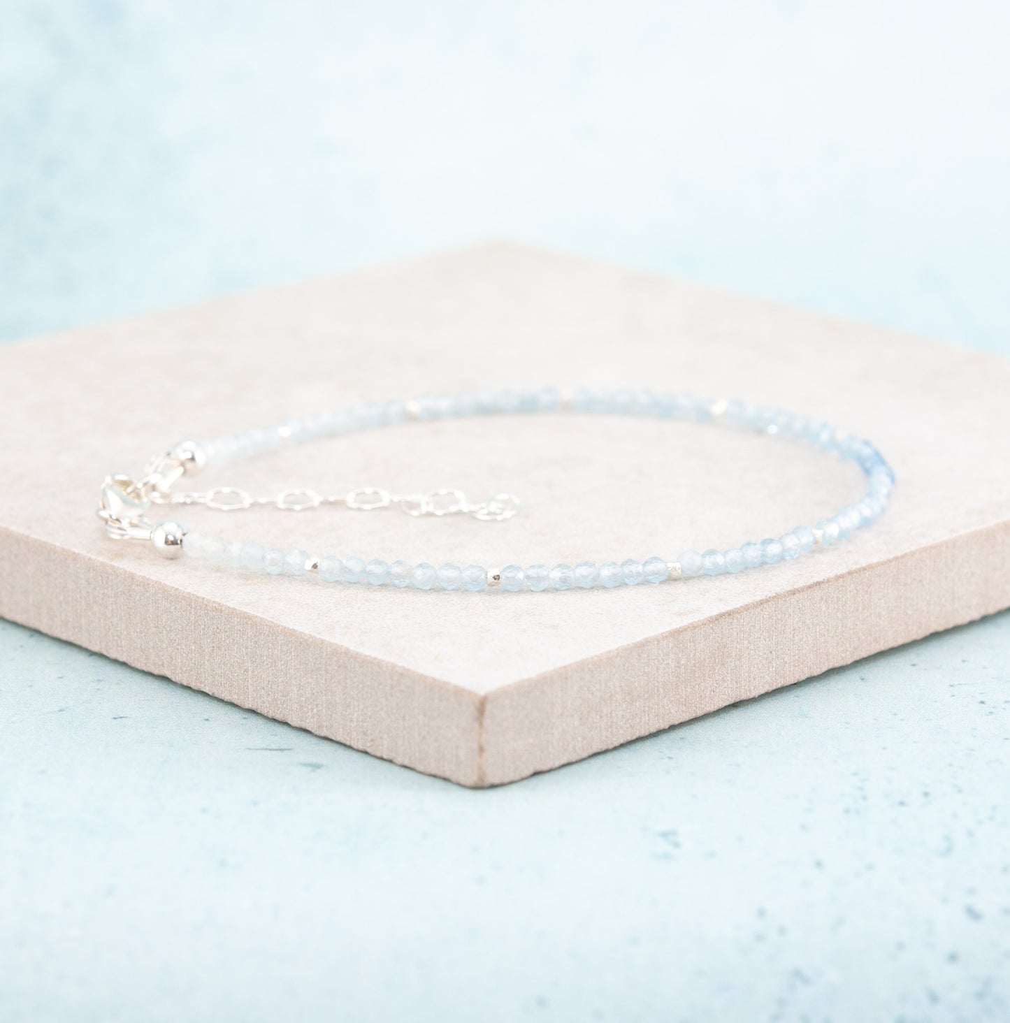Dainty Aquamarine Ombre Gemstone Bracelet