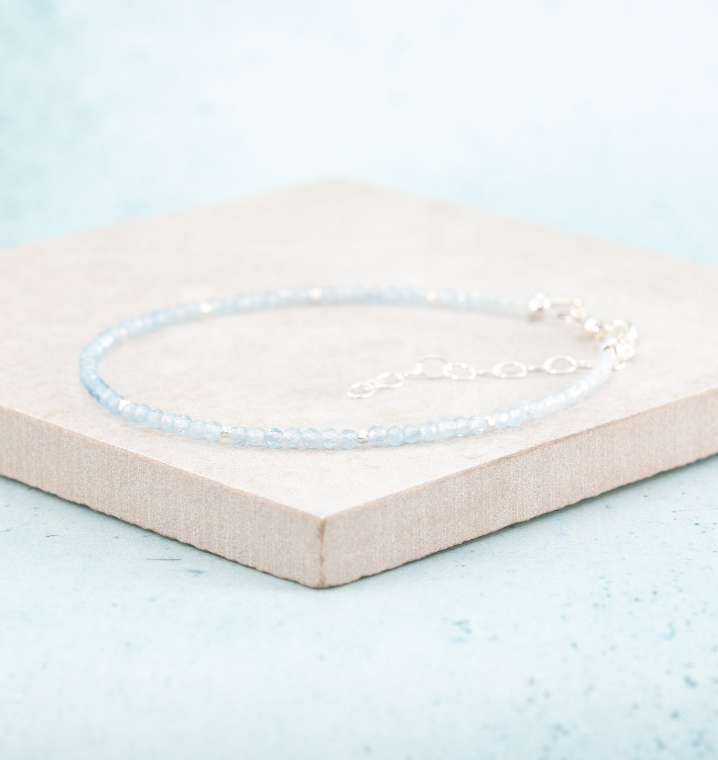 Dainty Aquamarine Ombre Gemstone Bracelet