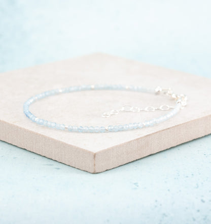 Dainty Aquamarine Ombre Gemstone Bracelet