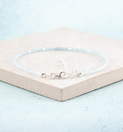 Dainty Aquamarine Ombre Gemstone Bracelet