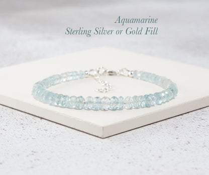 Aquamarine Gemstone Bracelet
