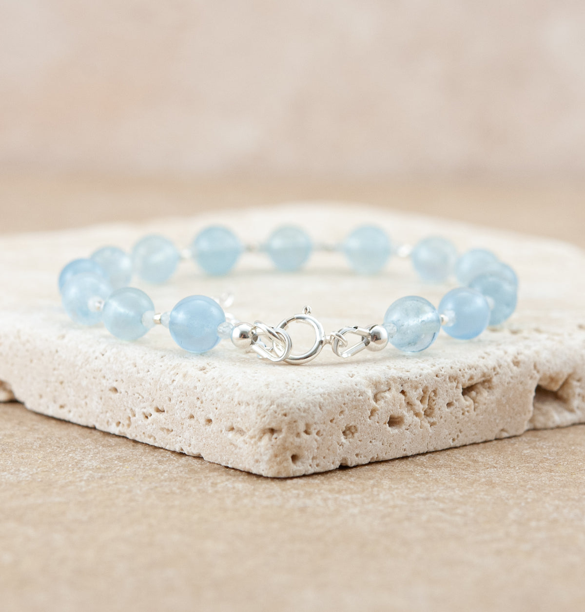 Aquamarine A+ Grade Gemstone Bracelet