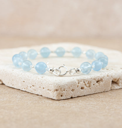Aquamarine A+ Grade Gemstone Bracelet
