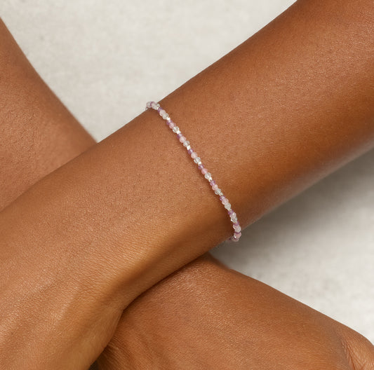 Amethyst, Aquamarine & Rose Quartz Dainty Gemstone Bracelet