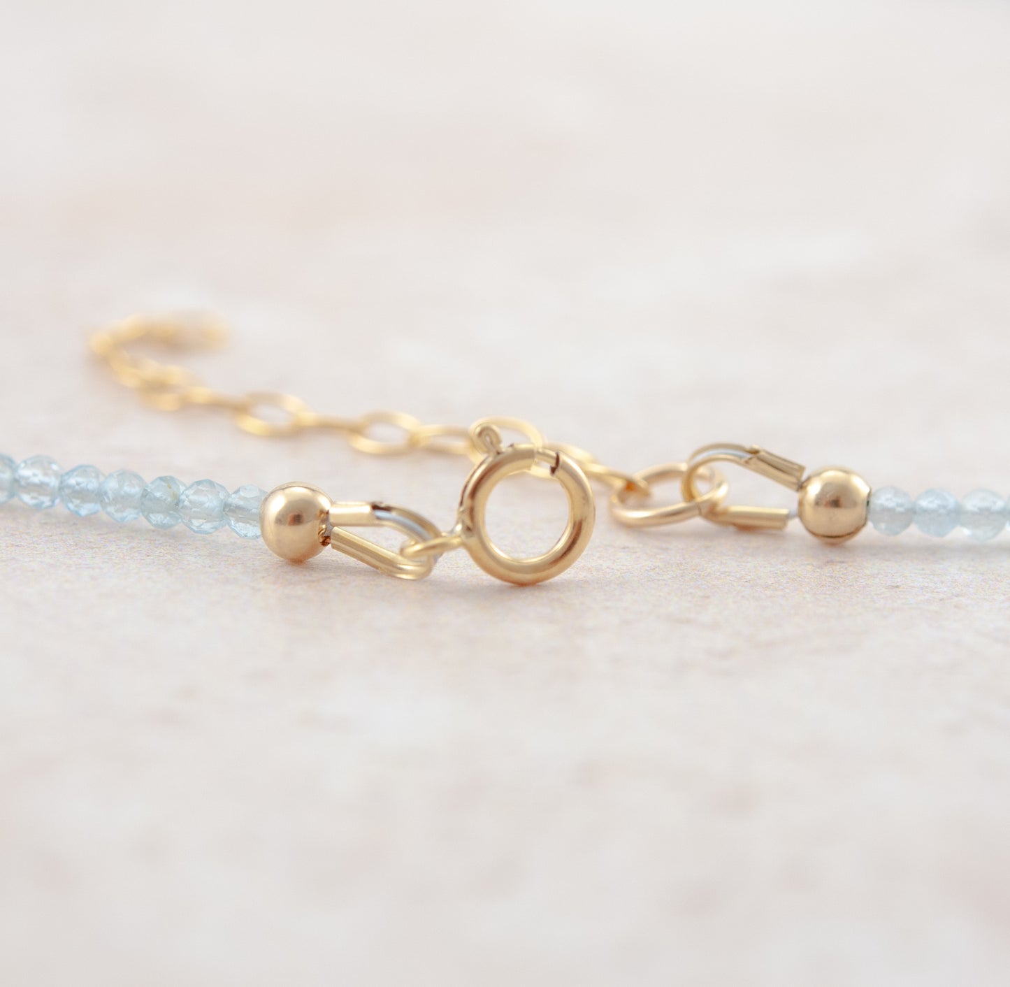 Dainty Aquamarine Gemstone Necklace (AAA Grade)